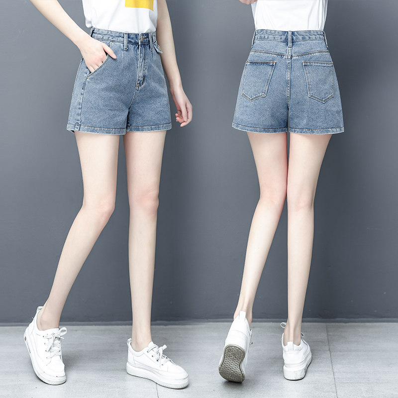 以纯官方旗舰店女短裤高腰显瘦牛仔裤2020夏装新款ulzzang微喇裤