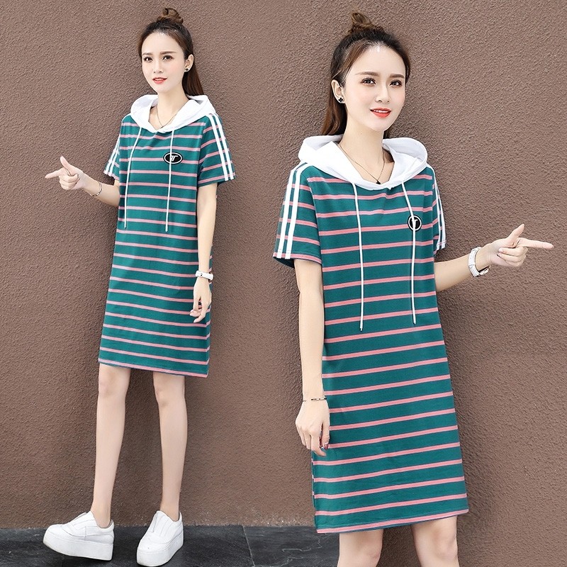 帕菲女装裙子女夏天2020年新款流行网红时尚气质小个子条纹爱依服