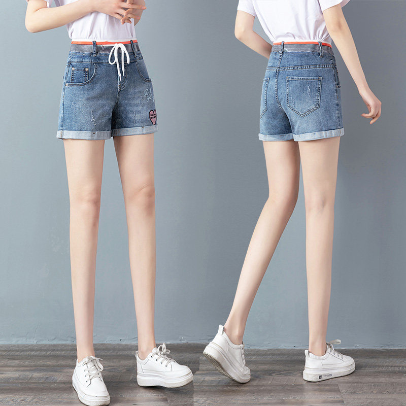 汔丐牛仔裤女斜门襟短裤2020夏装新款百搭以纯高腰显瘦薇娅直播间