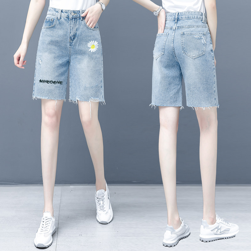 阔腿裤直筒裤子2020年新款宽松以纯官方旗舰店休闲裤中裤女牛仔裤