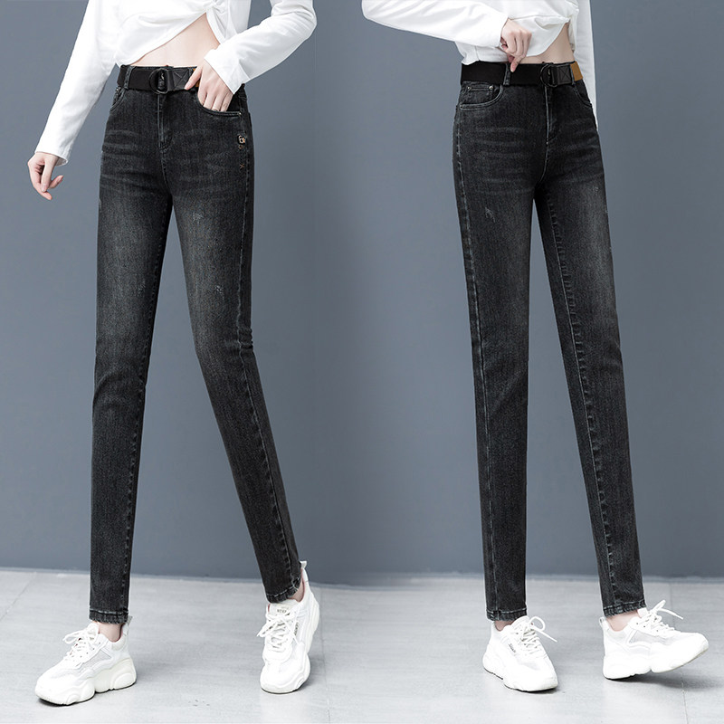 以纯官方旗舰店网红高腰牛仔铅笔裤女2020初秋新款修身显瘦小脚裤