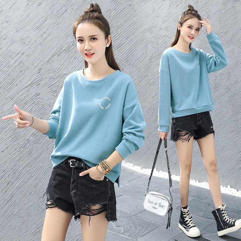 2020春秋新款韩版长袖套头卫衣女短款学生百搭上衣以纯官方旗舰店