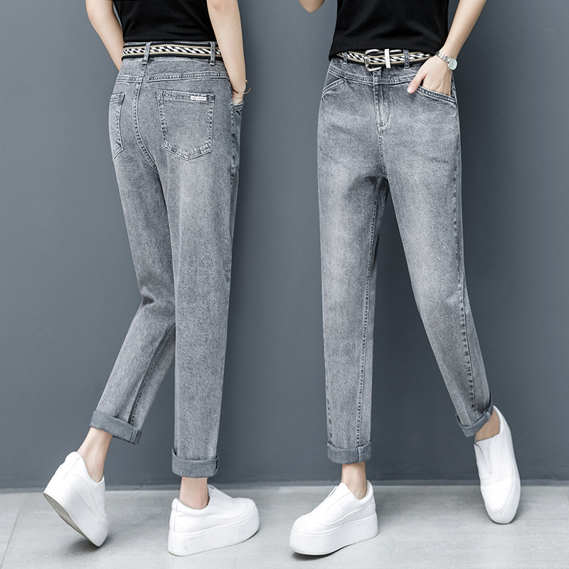 以纯官方旗舰店小脚牛仔裤女2020早秋新款超显瘦老爹裤轻薄九分裤