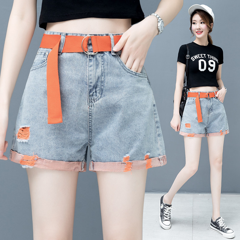 以纯高腰牛仔裤女夏季薄款短裤2020年新款超显瘦老爹裤轻薄A字裤