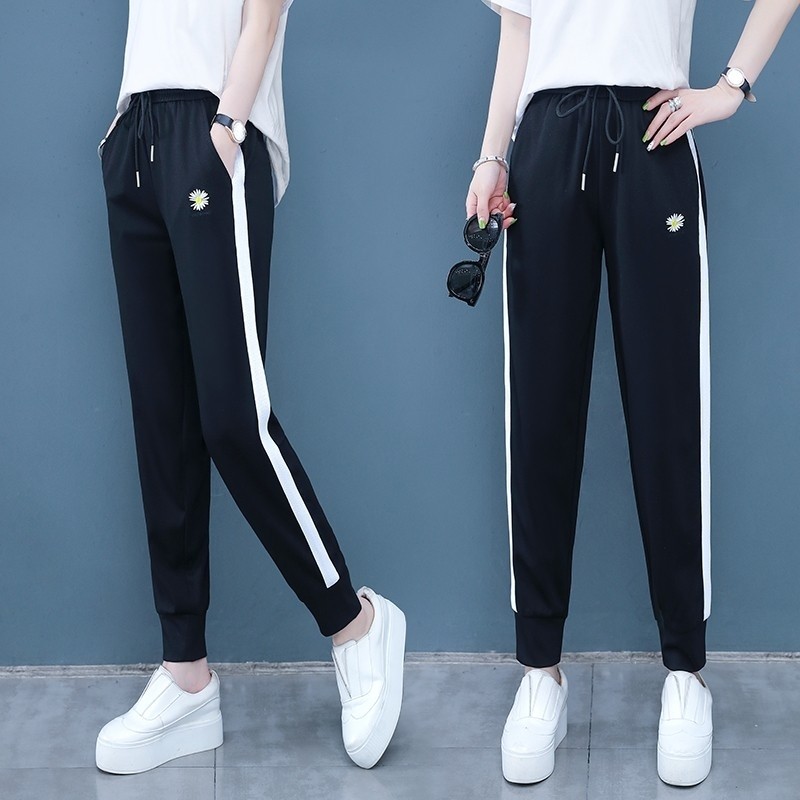 以纯官方旗舰店官网女宽松束脚哈伦裤子九分小脚韩版休闲卫夏季女