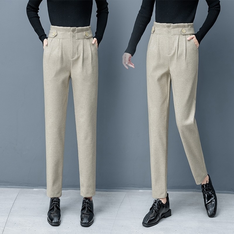 裤子女2020新款以纯秋冬季直筒加厚烟管裤A21P官网店铺官方旗舰店