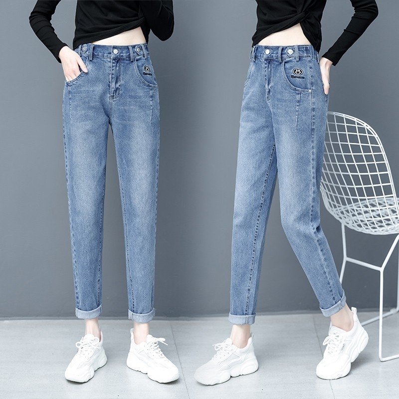官方旗舰店官网老爹牛仔裤女直筒宽松2020年夏装新款高腰显瘦以纯