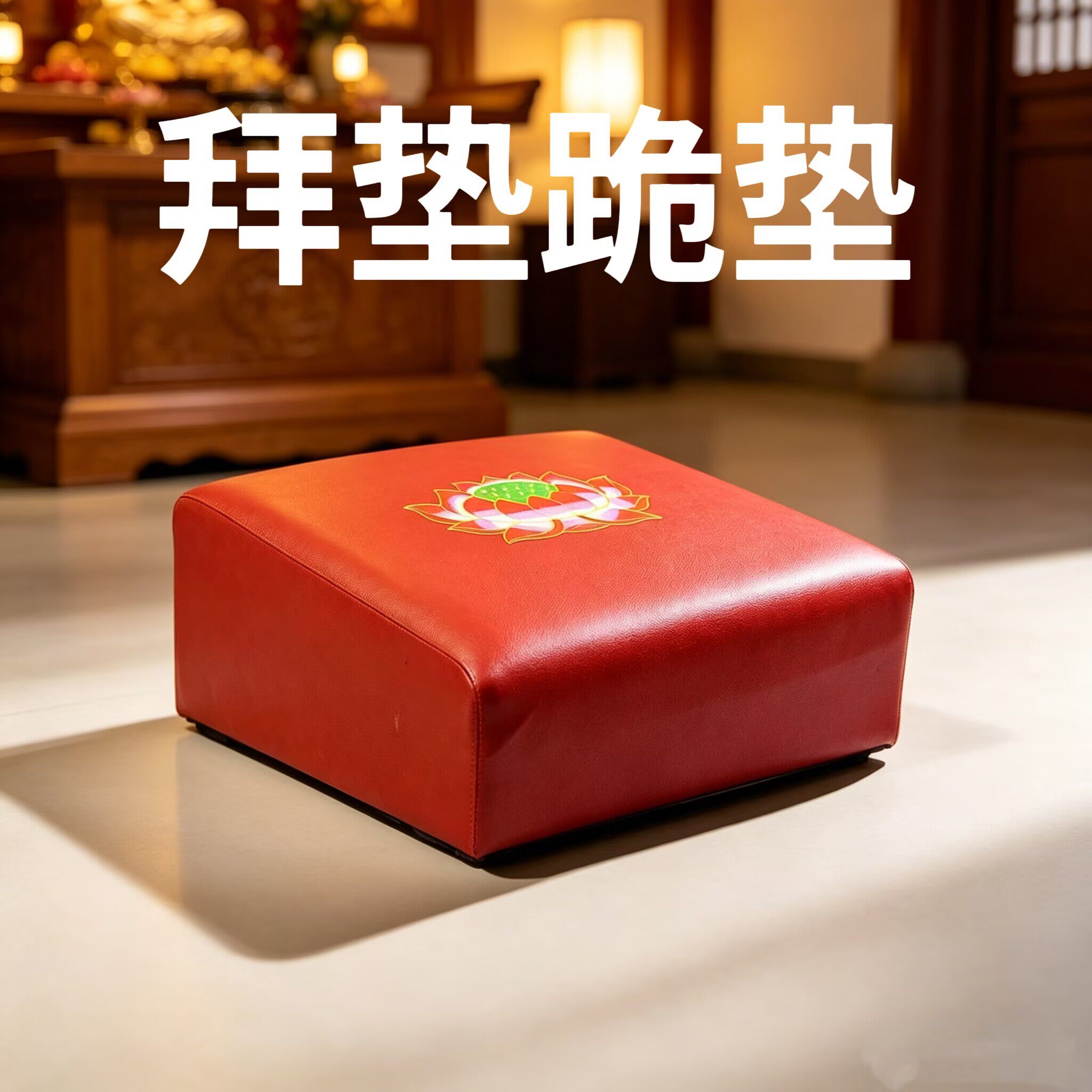 家用拜垫加厚皮革拜凳拜垫拜佛垫蒲团