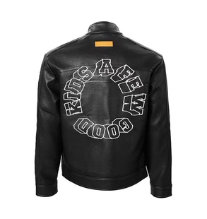 原厂正品马思唯鹿晗陈冠希同款皮衣外套痞帅上衣刺绣机车服皮夹克