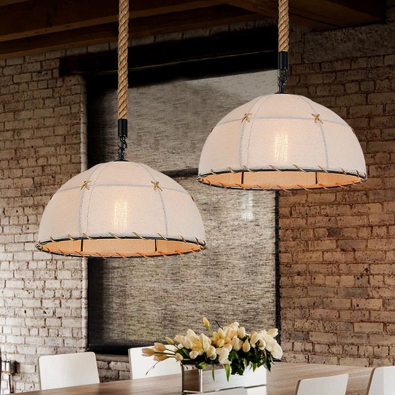 美式乡村复古麻绳吊灯创意个性咖啡餐厅酒吧台服装饭店工业风吊灯