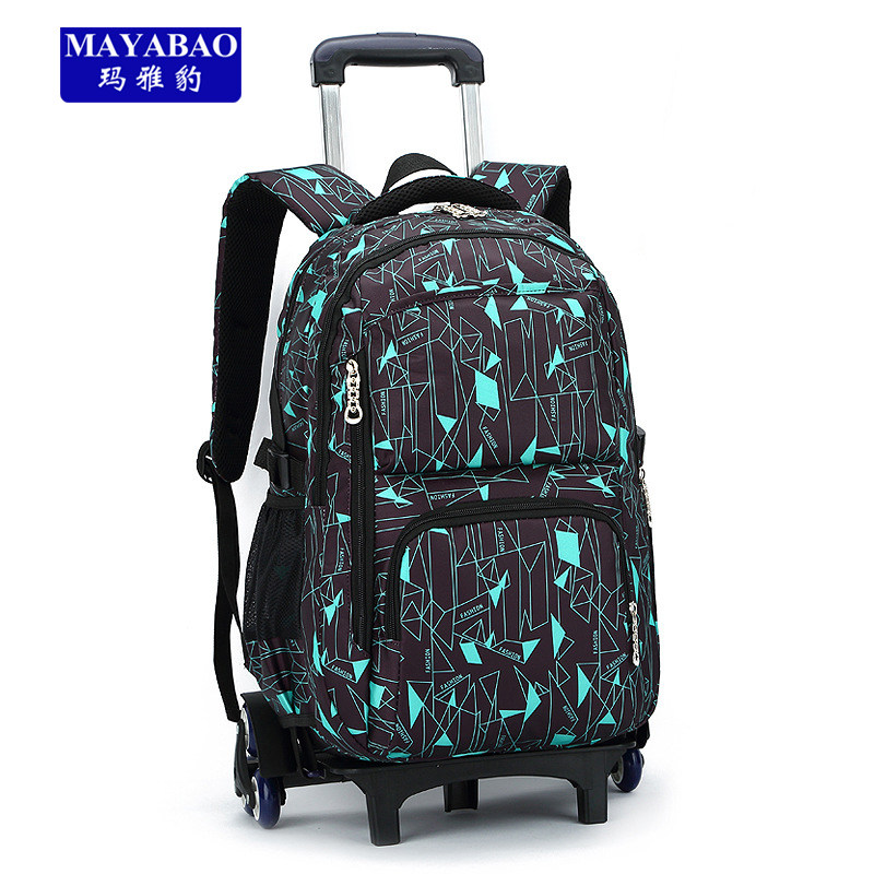 大容量初中学生小学生拉杆书包34-5-6-9年级男女中学生背包爬楼梯