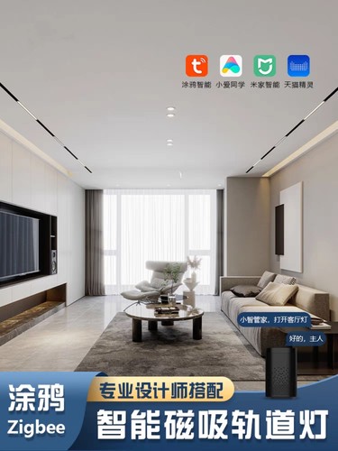智能涂鸦Zigbee 米家 磁吸轨道灯嵌入式明装超薄格栅无主泛光灯