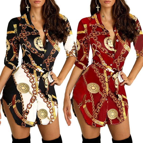 Mid-skirt fashion sexy gold chain print dress|ruв категории Женская одежда, юбка - от Buy2taobao.com для оказания профессиональной услуги покупки агента Taobao