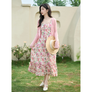 【一秒入夏】茵曼夏季设计感针织开衫V领宽松舒爽女