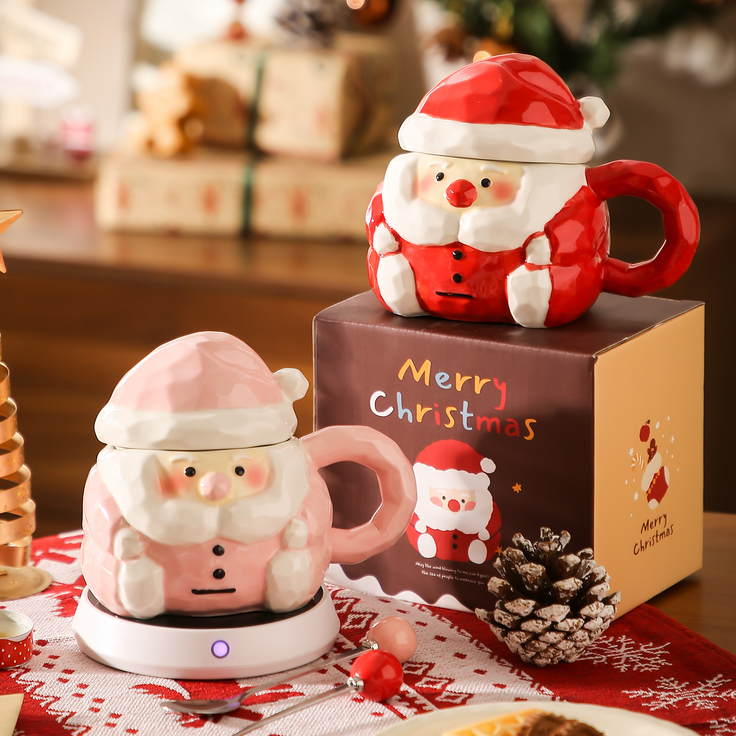 平安夜礼物杯子圣诞老人马克杯