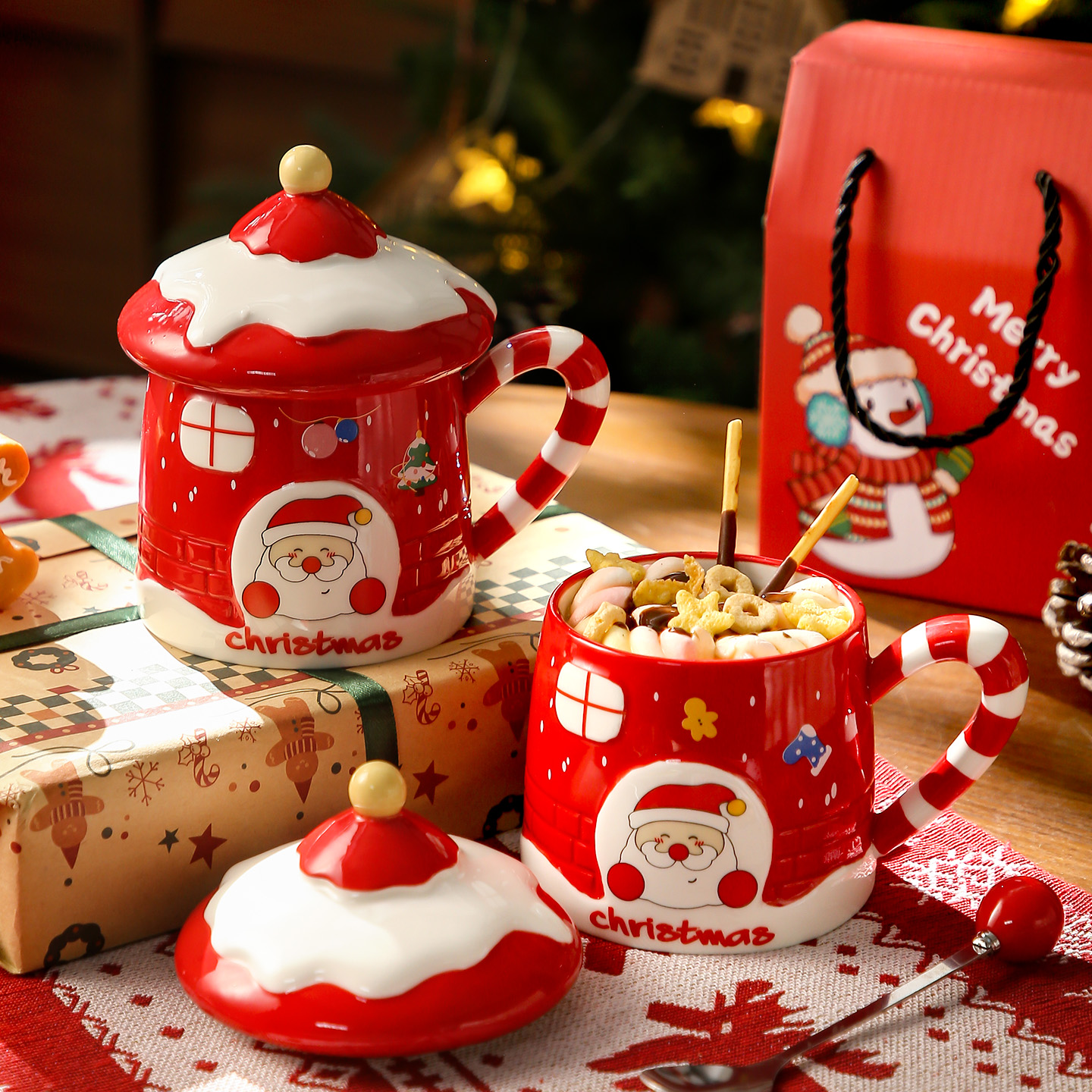 圣诞系列陶瓷杯高颜值咖啡杯礼物