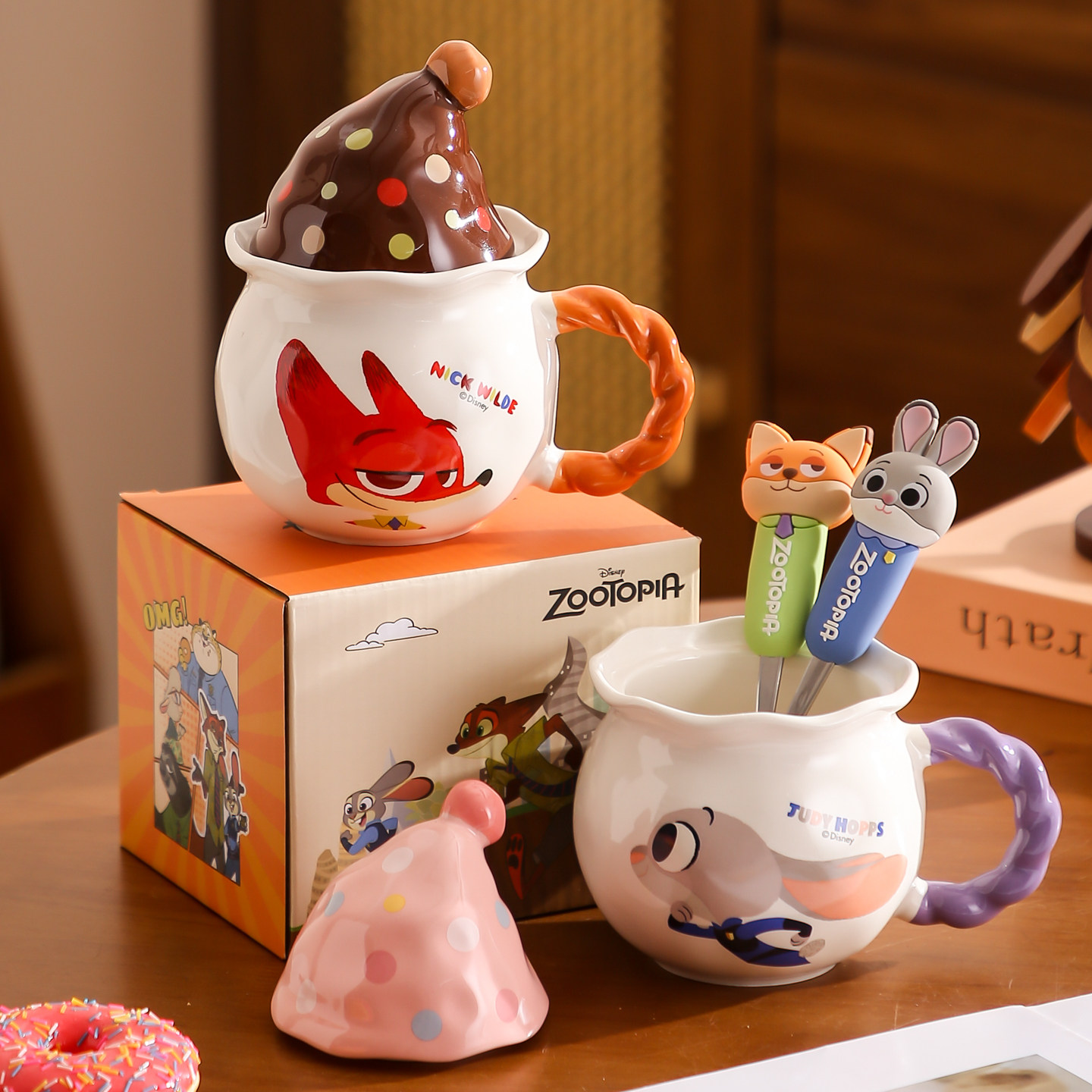 疯狂动物城可爱陶瓷马克杯生日礼物女生伴手礼杯子带盖情侣水杯女,餐饮具,马克杯,淘宝优惠券,粉丝福利购,淘宝优惠卷