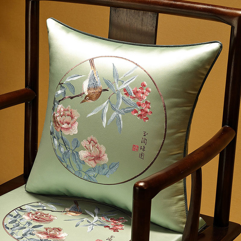 中式实木椅子腰枕靠垫中国风客厅红木沙发抱枕靠背床头靠枕靠背垫