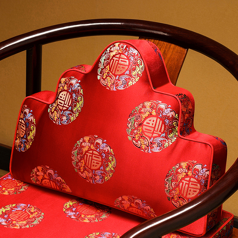 中式沙发靠枕床头软包大靠背垫红木椅子靠垫座椅护腰抱枕云朵腰枕