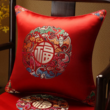 新中式抱枕靠垫红木沙发靠垫套中国风古典靠垫床头靠枕大号护腰枕