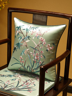 新中式靠垫中国风抱枕红木沙发靠背套含芯床头软包大靠枕长条腰枕