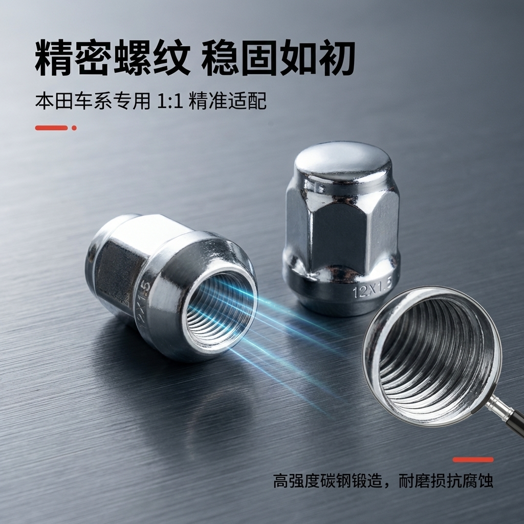 适用于本田轮胎螺丝雅阁凌派飞度锋范思域缤智奥德赛轮毂螺帽母
