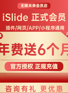 [官方正版]islide会员兑换码AIPPT插件VIP模板制作排版设计优惠码