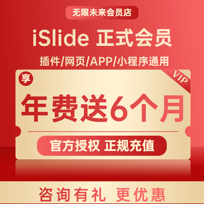 [官方正版]islide会员兑换码AIPPT插件VIP模板制作排版设计优惠码
