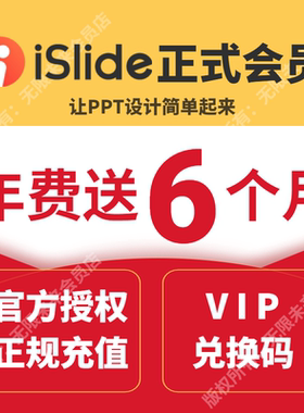 iSlide会员18个月AIPPT生成一键自动生成天永久会员兑换码终身VIP