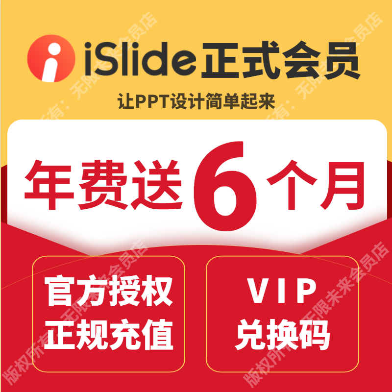 iSlide会员18个月AIPPT生成一键自动生成天永久会员兑换码终身VIP