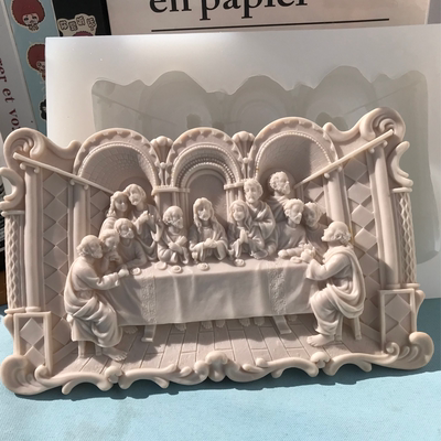 欧式浮雕相框硅胶模具美术作业硅胶磨具定制壁画摆件磨具人物组合