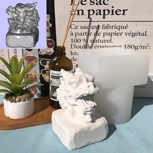 麒麟小石头底座硅胶模具瑞兽茶宠青砂石硅胶磨具站底座石麒麟磨具