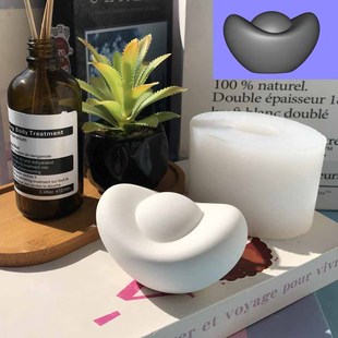 创意光面元宝模具水泥香薰金元宝磨具银锭蜡烛矽胶小元宝摆件模型