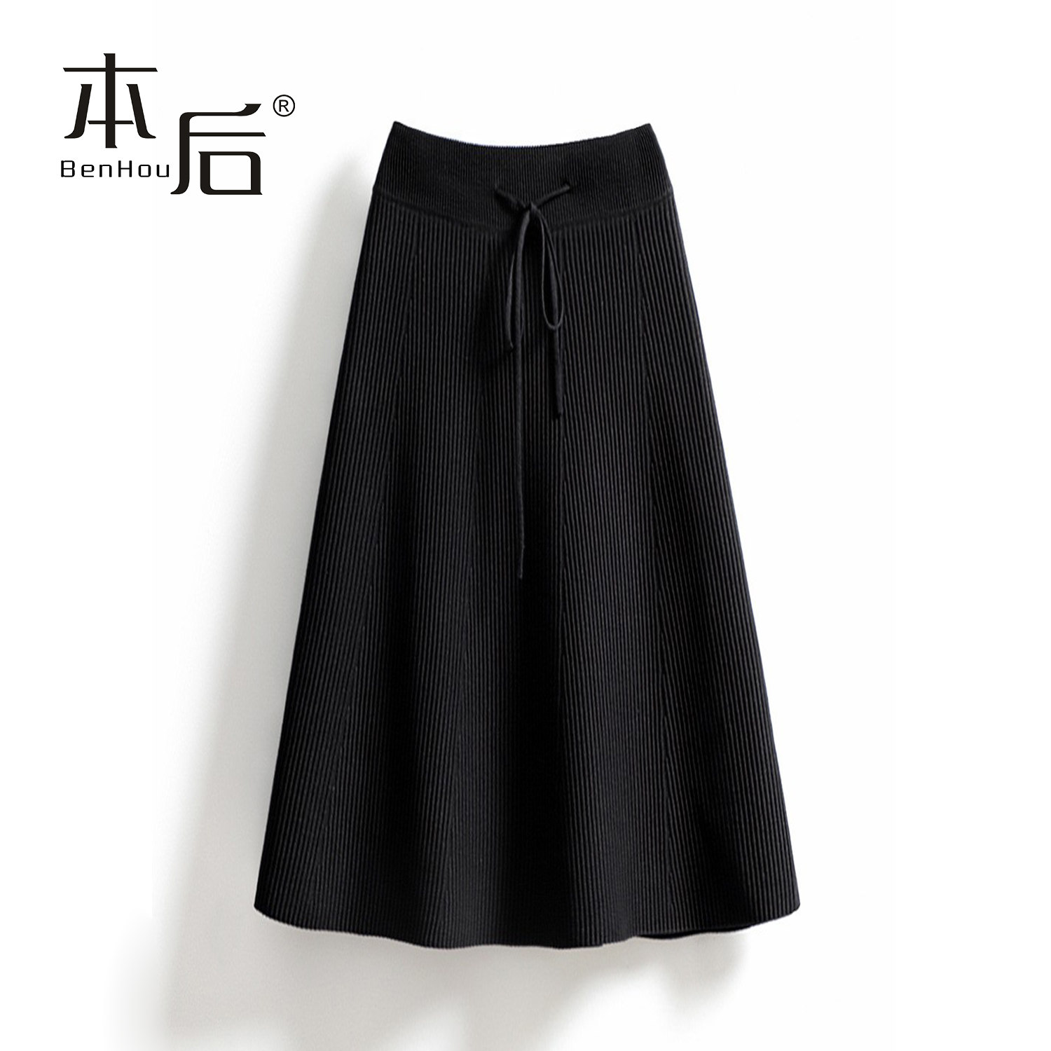 F1771【巨显瘦】厚实垂感针织半身裙秋冬女2025新款高腰a字中长款