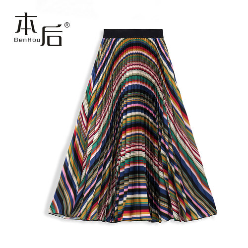 29836（清仓258）条纹仿醋酸裙