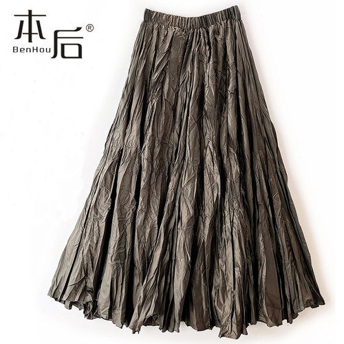 0721-高级感褶皱半身裙