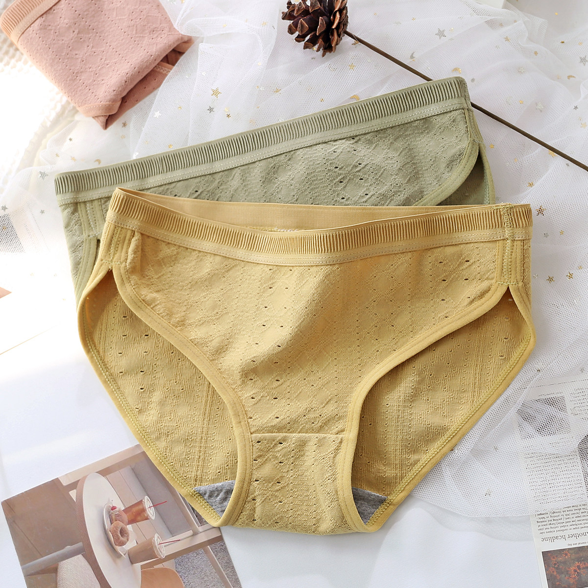 4条性感高开叉低腰纯棉女士内裤全棉抑菌裆透气运动少女三角裤夏,女士内衣/男士内衣/家居服,女三角裤,淘宝优惠券,粉丝福利购,淘宝优惠卷
