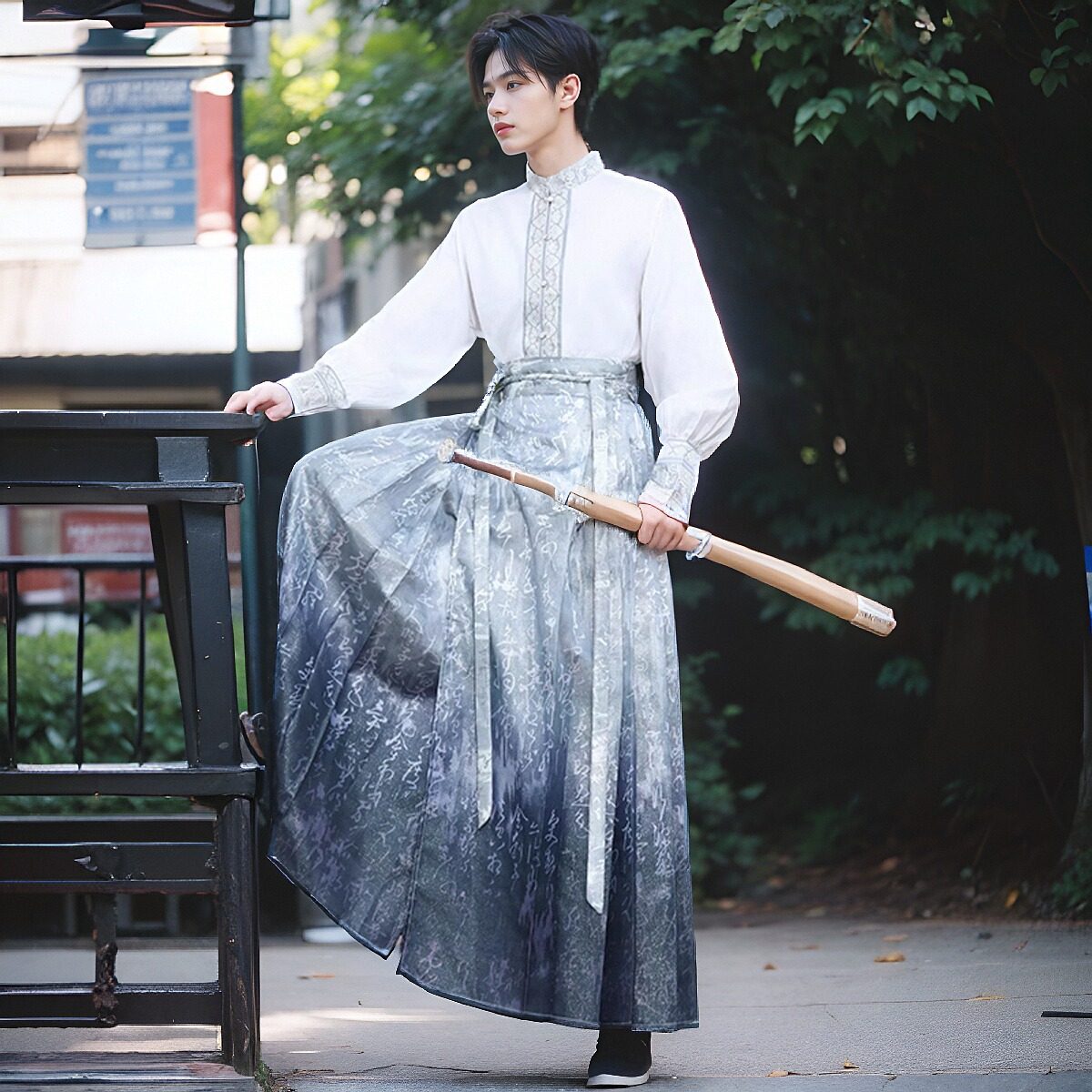 古装汉服男侠客风服装衬衣青少年马面裙上衣男款成人套装 国潮风,男装,汉服,淘宝优惠券,粉丝福利购,淘宝优惠卷