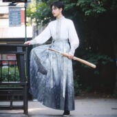 古装 国潮风 成人套装 汉服男侠客风服装 衬衣青少年马面裙上衣男款