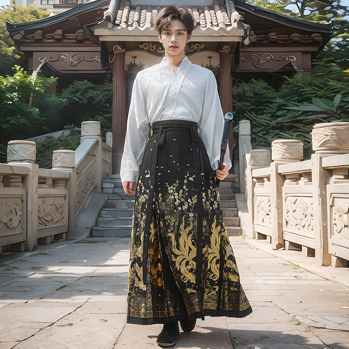 飞机袖汉服上衣高级感马面裙套装