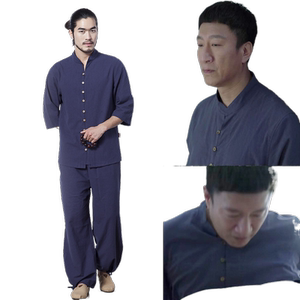 武当山道服男装居士服亚麻禅修