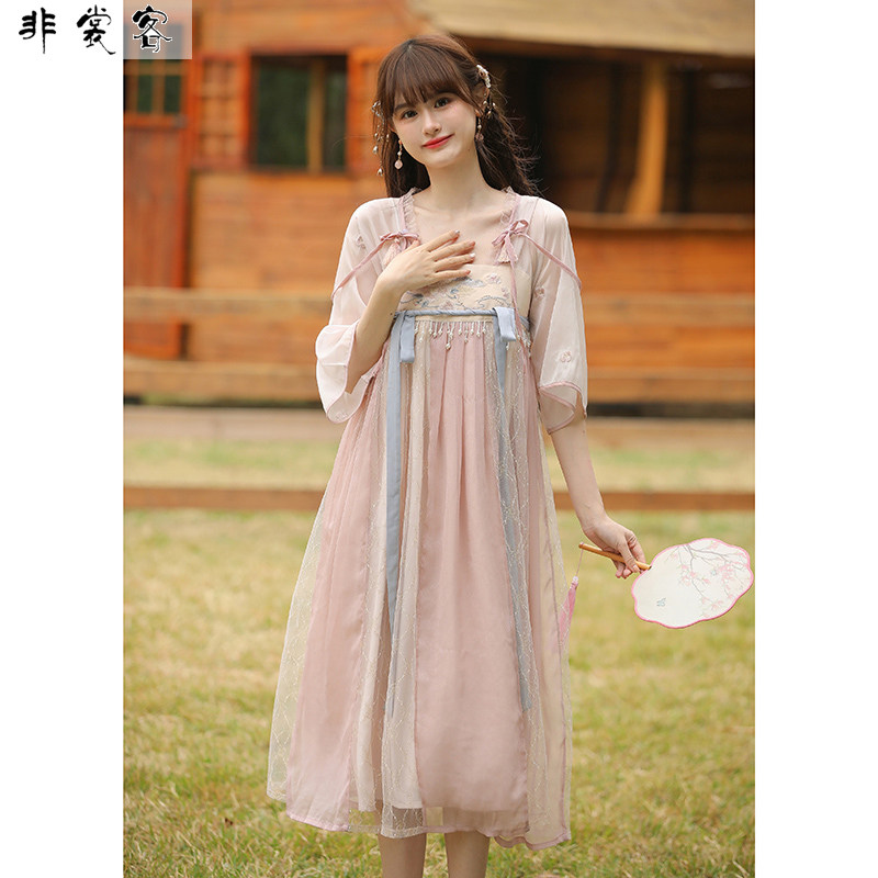 轻汉服夏季女款2023国风古风日常改良版汉元素飘逸仙气甜美连衣裙