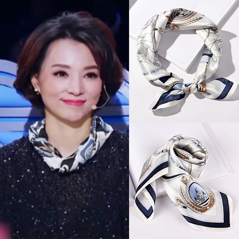 日本品质真丝小方巾丝巾女2022新款百搭秋冬桑蚕丝围巾送礼妈妈高