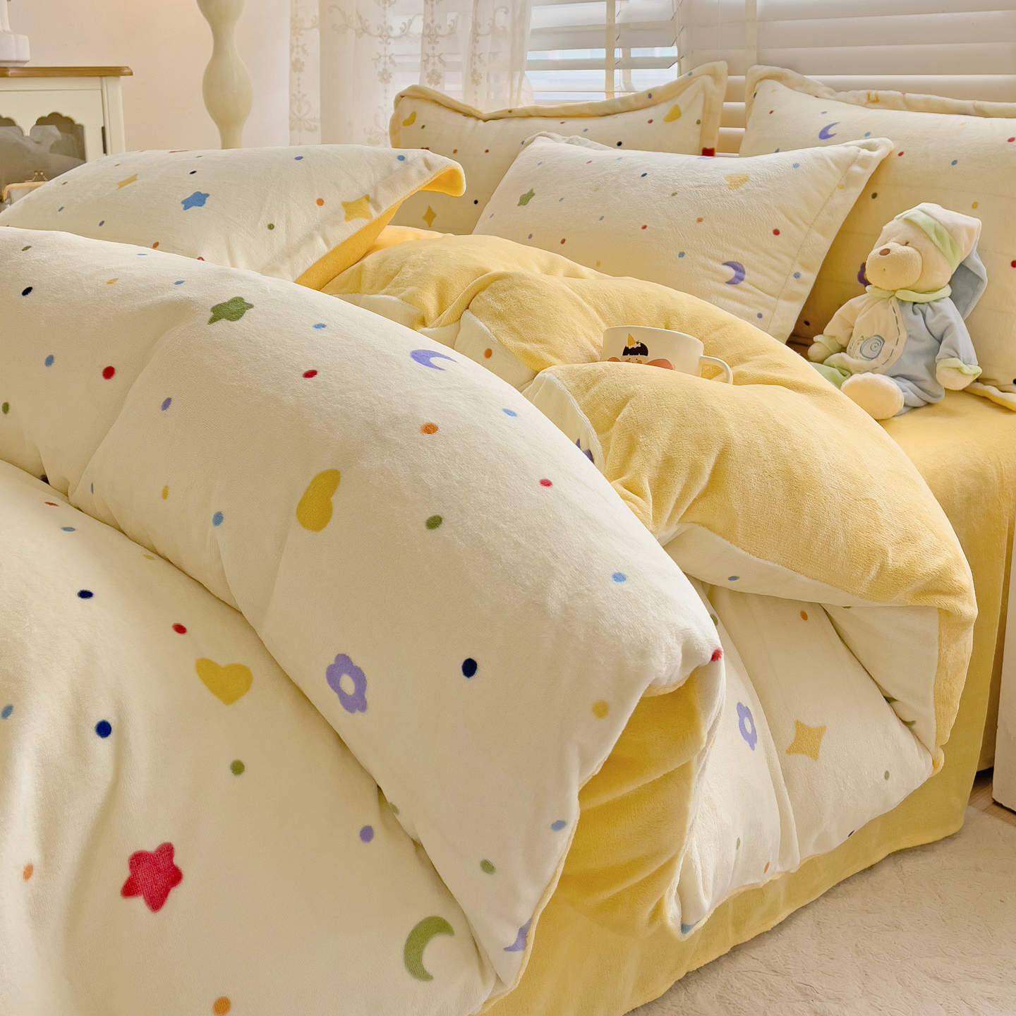 冬季牛奶绒床上四件套加厚珊瑚绒保暖被套床单超柔软毛绒三件套