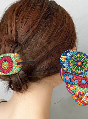 发簪头发固定器2026新款5d水晶钻石画自己手工贴贴点钻十字绣客厅