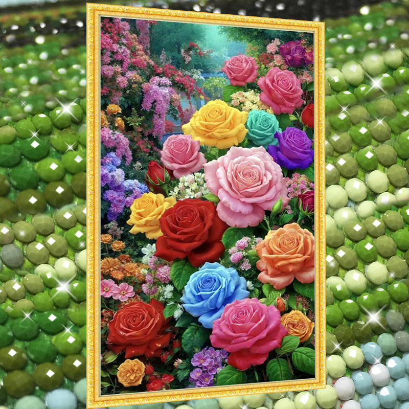 花开富贵牡丹花2026年新款5D水晶钻石画满钻贴钻十字绣玄关砖石秀