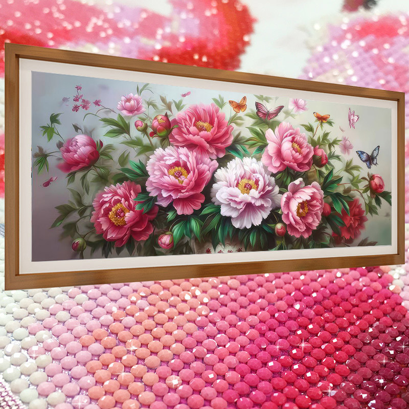 国色天香牡丹花2026新款水晶钻石画满钻点钻十字绣客厅大气砖石秀