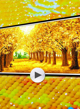 黄金满地水晶钻石画贴画满钻粘钻贴钻十字绣客厅简约现代风景清新