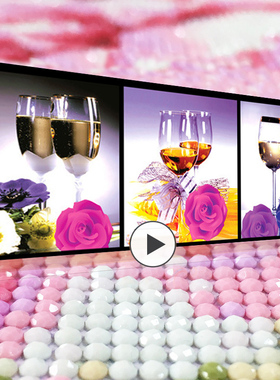 5D水晶钻石画满钻砖石秀卧室餐厅点粘钻贴钻十字绣新款客厅三联画