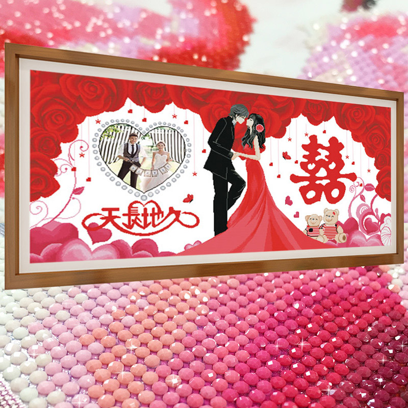 2026新款结婚纱5D水晶钻石画贴画情侣系列客厅十字绣简约现代卧室